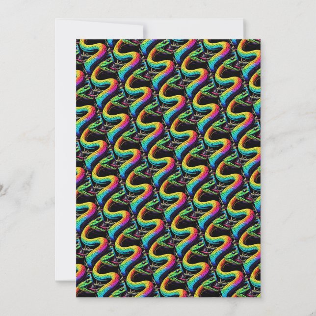 Invitación Ilustracion colorido de serpiente (Anverso)