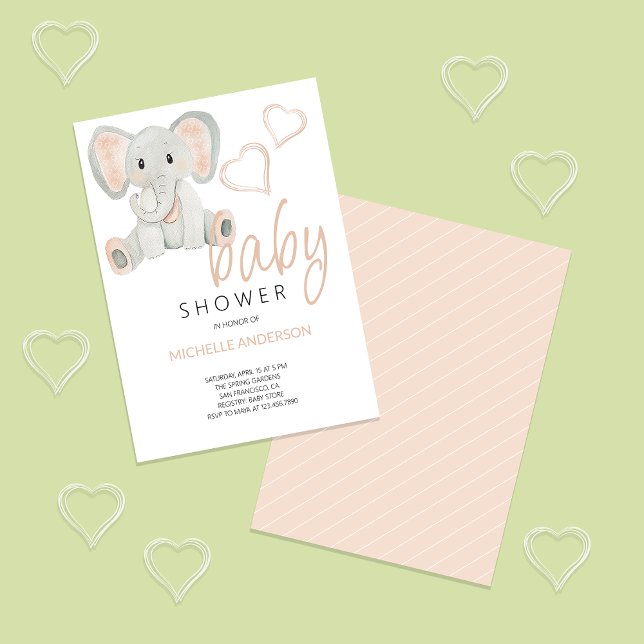 Invitación Ilustracion Cute Rubor Elephant Watercolor (Subido por el creador)