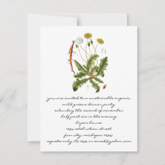 Invitación Ilustracion Dandelion de época
