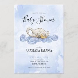 Invitación ilustracion de acuarela de cisne