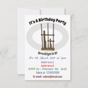 Invitación Ilustracion de Angklung personalizado