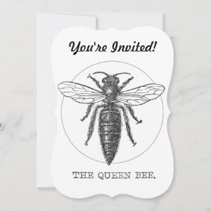 Invitación Ilustracion de antigüedades de insectos de Queen B