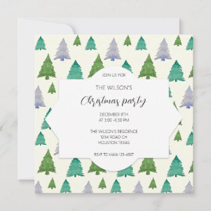 Invitación Ilustración de árbol de acuarela para fiesta de Na