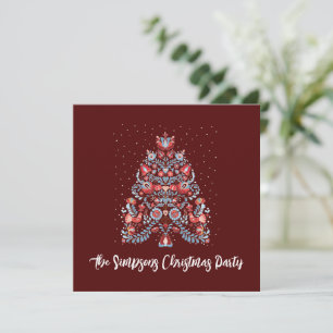 Invitación Ilustracion de árbol de Navidad