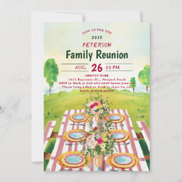 Invitación Ilustracion de arte picnic de verano Reunión famil