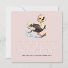 Invitación Ilustración de Aventura Feliz de Avestruz Adorable
