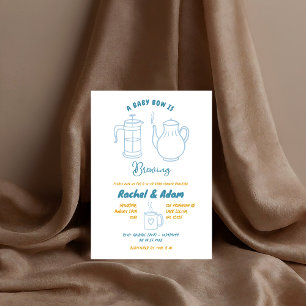 Invitación ilustracion de bebé ducha Tea Doodle