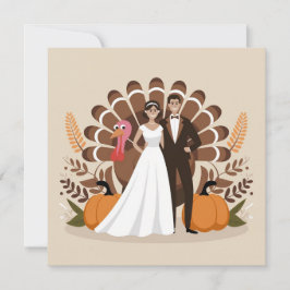 Invitación Ilustración de boda de Acción de Gracias Cosecha d