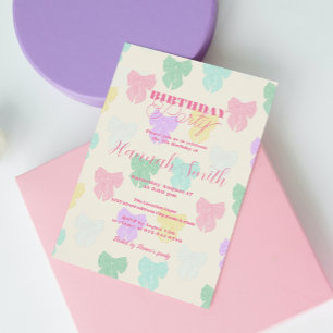 Invitación Ilustracion de borde de cinta de bonito