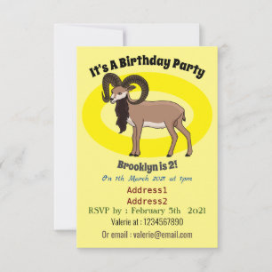 Invitación Ilustracion de cabra de Mouflon