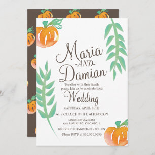 Invitación Ilustracion de calabaza acuática Boda otoño verde