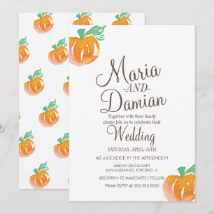 Invitación Ilustración de calabaza con acuarela Boda de otoño