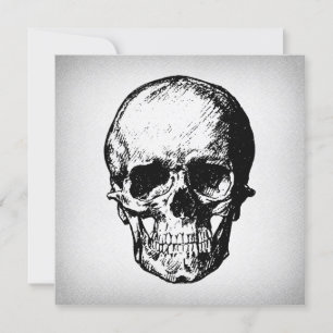 Invitación Ilustración de calavera arte vintage