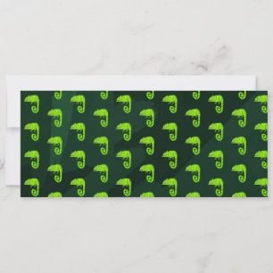 Invitación Ilustración de camaleón verde lindo Reptil tropica