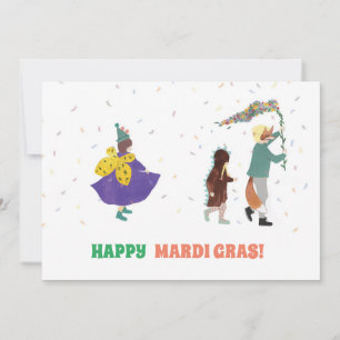 Invitación Ilustración de Carnaval Infantil de Mardi Gras Pri