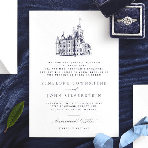 Invitación Ilustración de Castillo Elegante Padres Organizan 