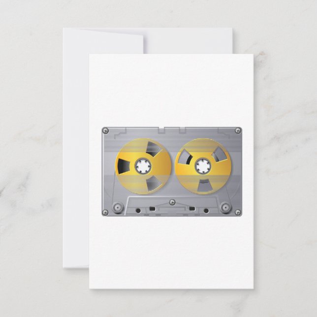 Invitación Ilustracion de cinta Cassette Vintage Music Lover (Anverso)