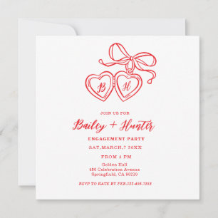 Invitación Ilustración de Collar Collar de Corazón Fiesta de