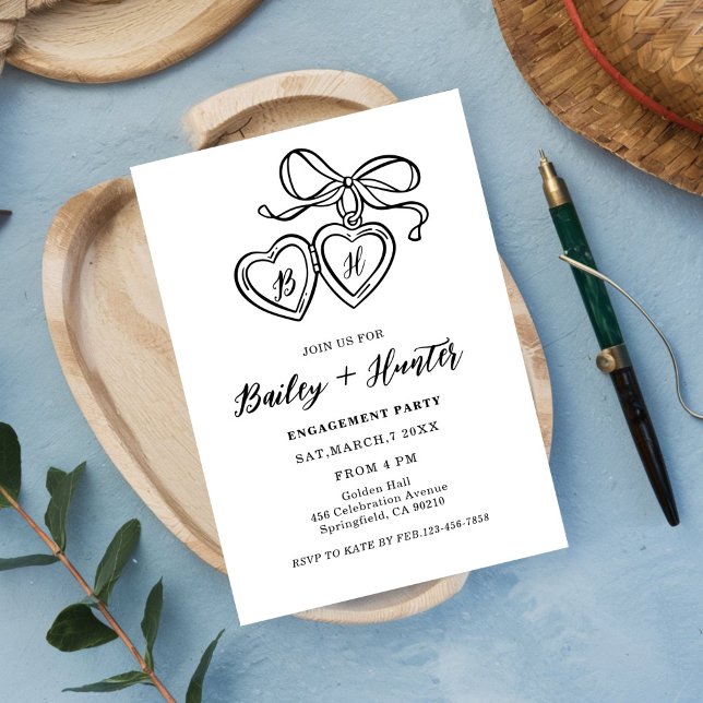 Invitación Ilustración de Collar Collar de Corazón Fiesta de  (Subido por el creador)
