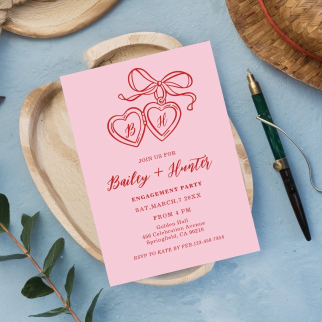 Invitación Ilustración de Collar Collar de Corazón Fiesta de  (Subido por el creador)