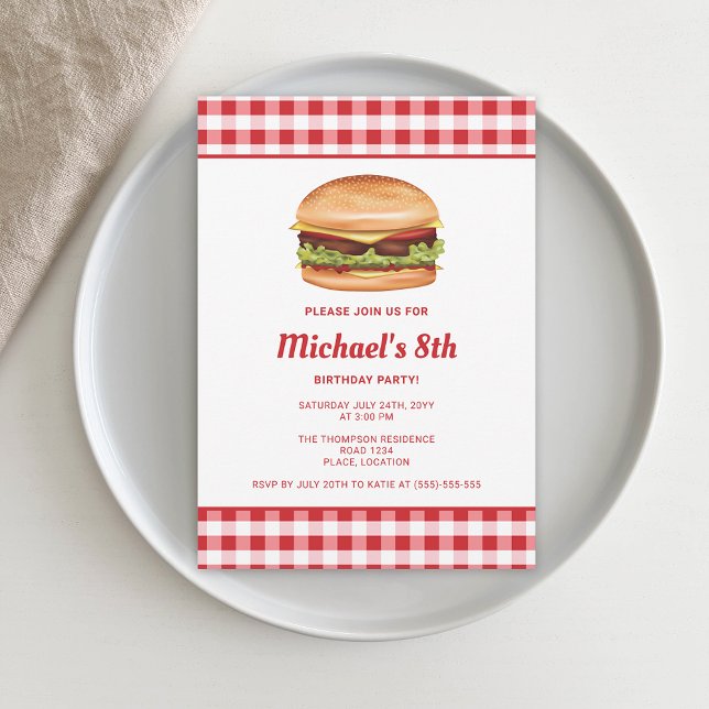 Invitación Ilustración de comida rápida de hamburguesa para f (Subido por el creador)