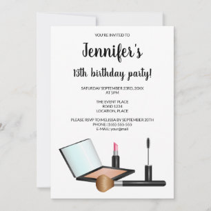 Invitación Ilustración de conjunto de maquillaje Fiesta de cu