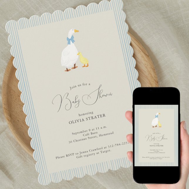 Invitación Ilustración de cuento de gansito baby shower (Subido por el creador)