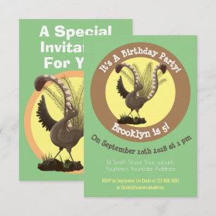 Invitación Ilustración de dibujo animado de ave lira linda y 