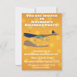 Invitación Ilustración de dibujo animado divertido de un pája