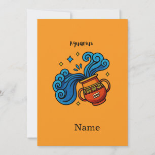 Invitación Ilustración de dibujos animados del signo zodiacal