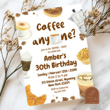 Ilustración de fiesta de cumpleaños con café