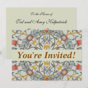 Invitación Ilustracion de flores de círculo floral William Mo