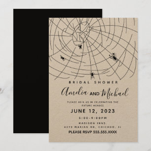 Invitación Ilustración de garabato de telaraña para fiesta de