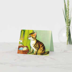 Invitación Ilustración de gato atigrado vintage