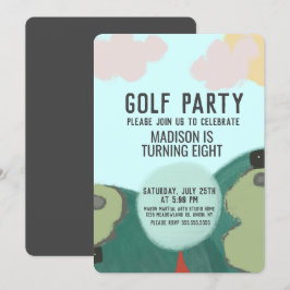 Invitación Ilustración de Golf en Miniatura Fiesta de Cumplea