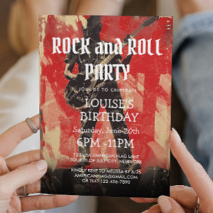 Invitación Ilustración de guitarrista Fiesta de Rock And Roll