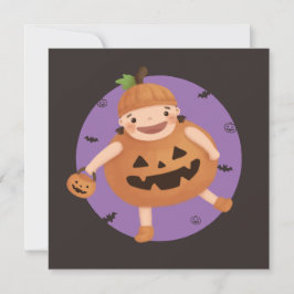 Invitación Ilustracion de Halloween: Chica de calabaza