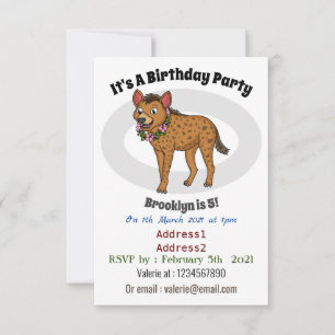 Invitación Ilustracion de hiena y flores personalizado