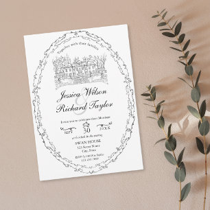 Invitación Ilustracion de la manga de la puerta del Personali