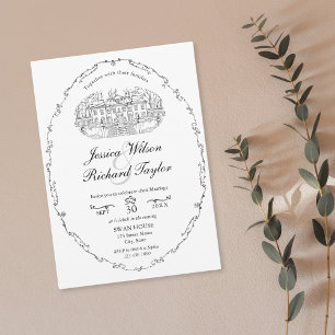 Invitación Ilustracion de la manga de la puerta del Personali