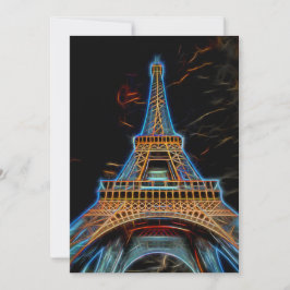 Invitación Ilustracion de la Torre Eiffel - París, Francia