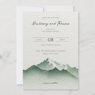 Invitación Ilustración de la tranquila montaña verde