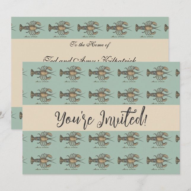 Invitación Ilustracion de langosta Antique Maine
