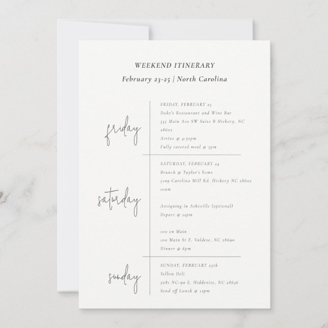 Invitación Ilustración de las flores rosadas Wreath Weekend (Anverso)