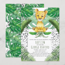 Invitación Ilustracion de leones Bautismo Safari