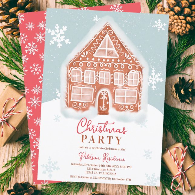 Invitación Ilustracion de los Navidades de la casa de jengibr (Subido por el creador)