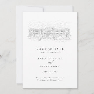 Invitación Ilustración de lugar personalizado Guardar la fech