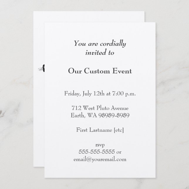 Invitación Ilustracion de máquina de escribir antigua (Anverso / Reverso)