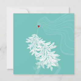 Invitación Ilustracion de moda Mínimo Botánico de pelo largo