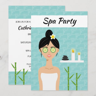 Invitación Ilustración de mujer de spa Día de spa Despedida d